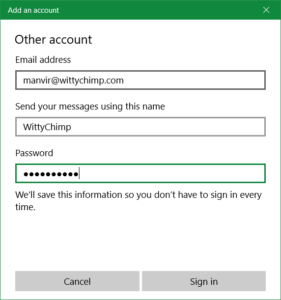 Custom Mail Setup - Mail Login Settings