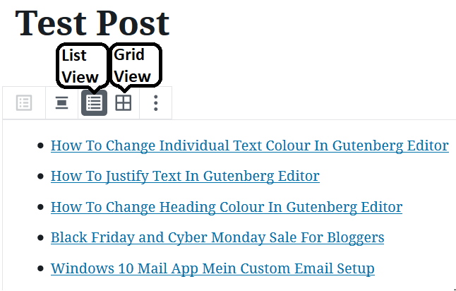 Changing The Settings to Add Latest Posts Links In Gutenberg Editor