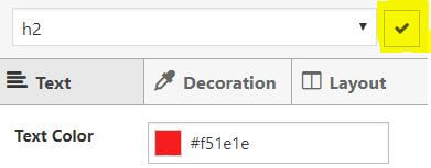 Clicking the Tick Icon to Confirm the CSS