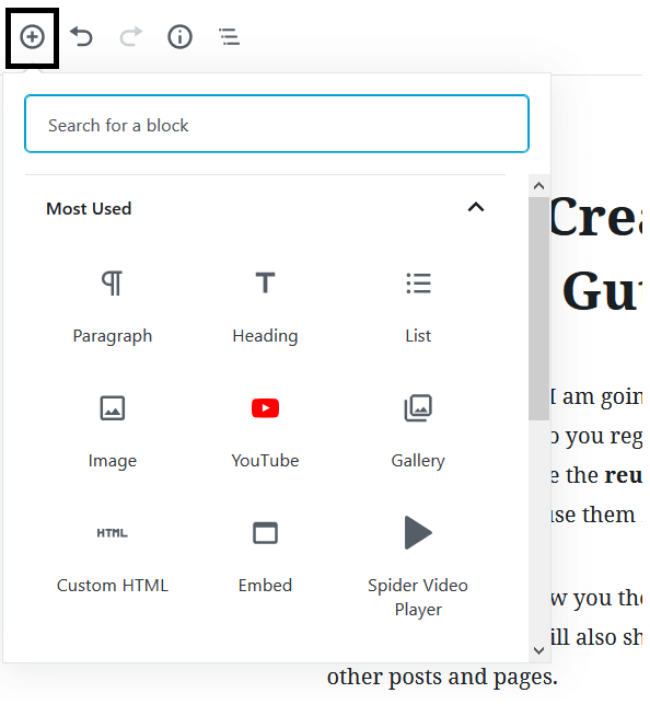 Adding the Block to Create Reusable Blocks In Gutenberg Editor