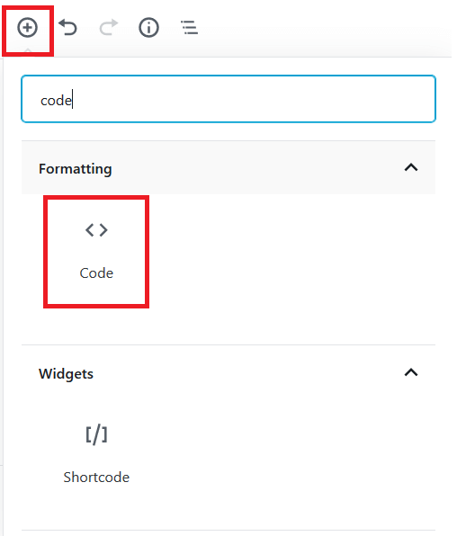 Adding Code Block to Display Code On WordPress Post