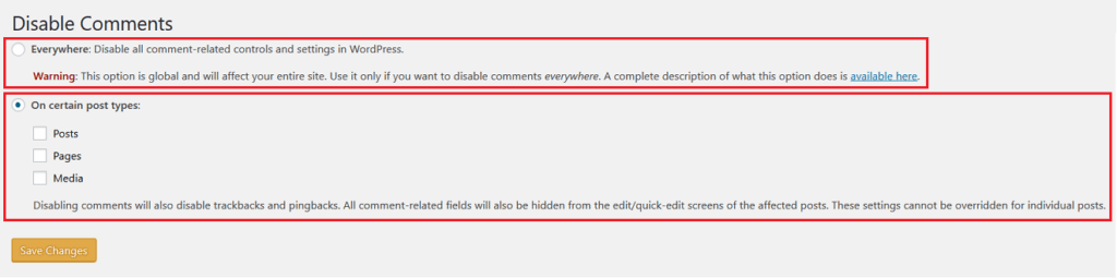 Disable Comments In Gutenberg Using Plugin