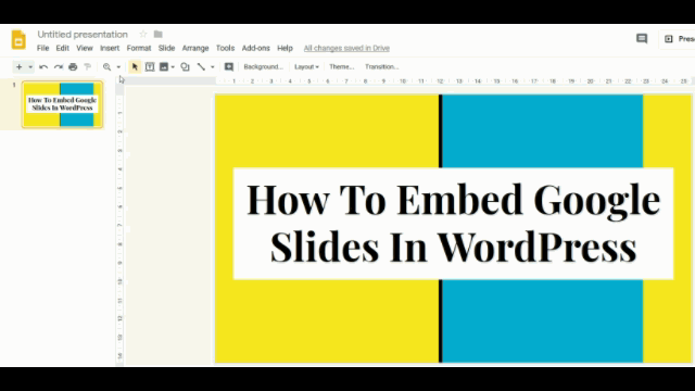 Copying The Google Slides Embed Link to Embed Google Slides In WordPress