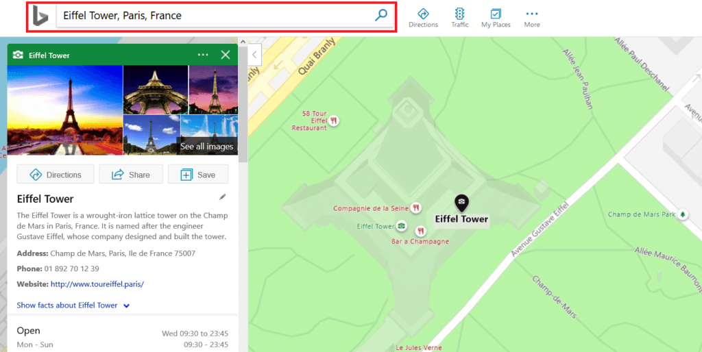 Searching for a location to embed Bing maps in wordpress
