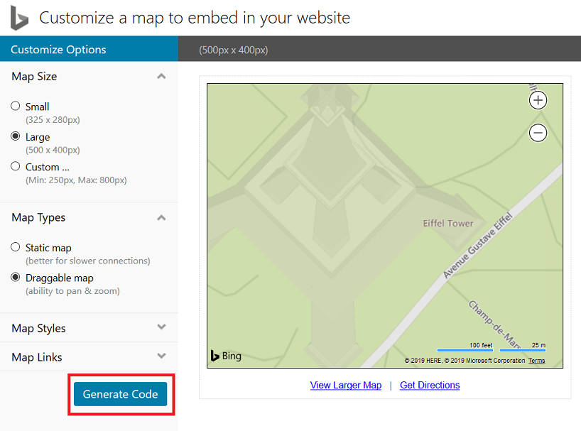 How To Generate Code to Embed Bing Maps In WordPress