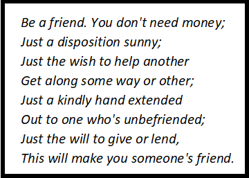 Be A Friend Stanza Wise Summary