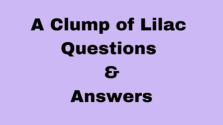 A Clump of Lilac Questions & Answers