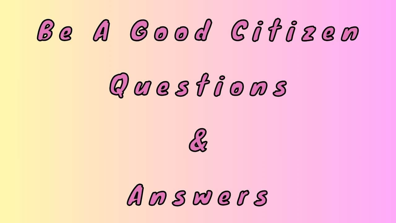 Be A Good Citizen Questions & Answers